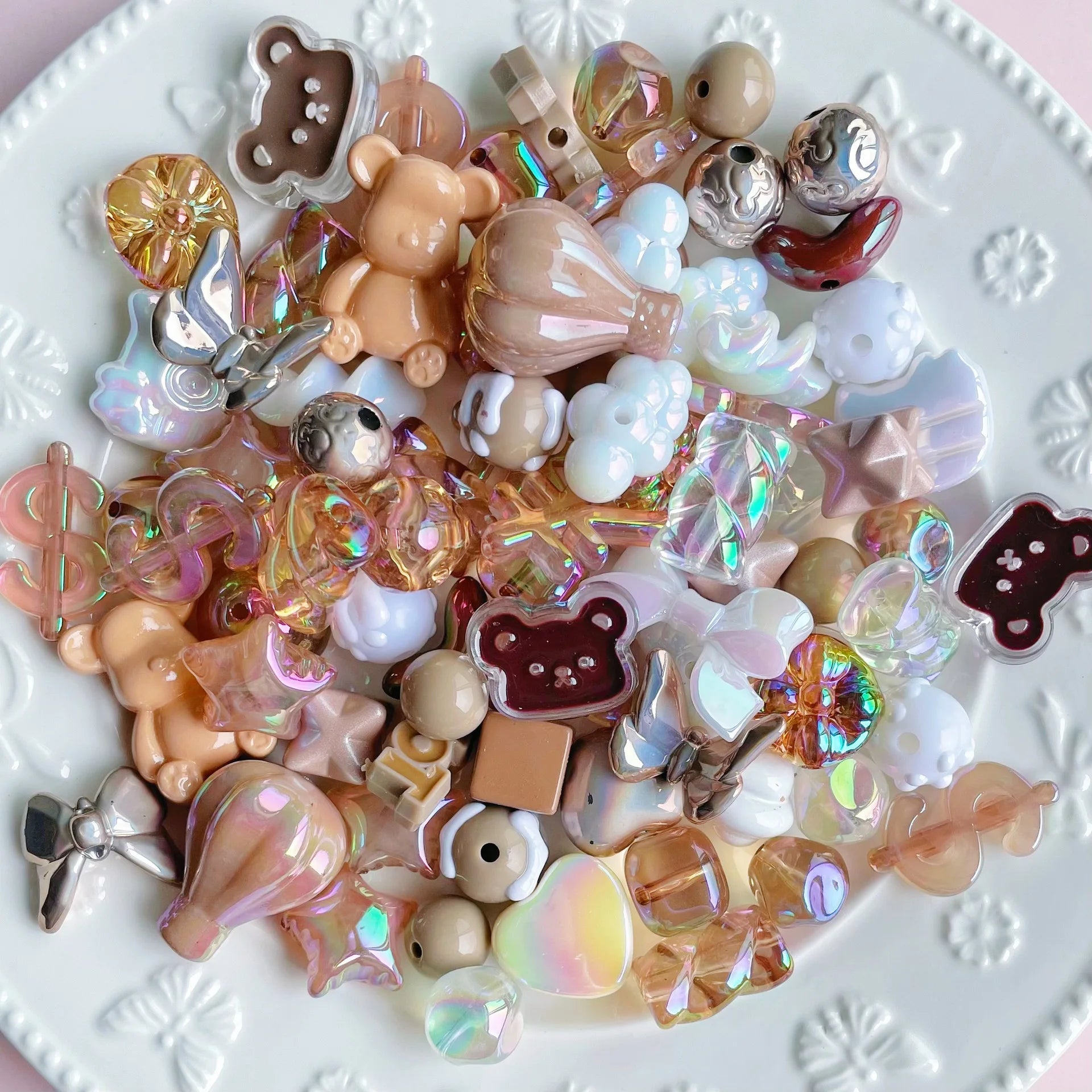 25/50/100g Cute Random Mixed Plastic Acrylic Beads For DIY Necklace Bracelet Cellphone Strap Jewelry Craft Making Accessories