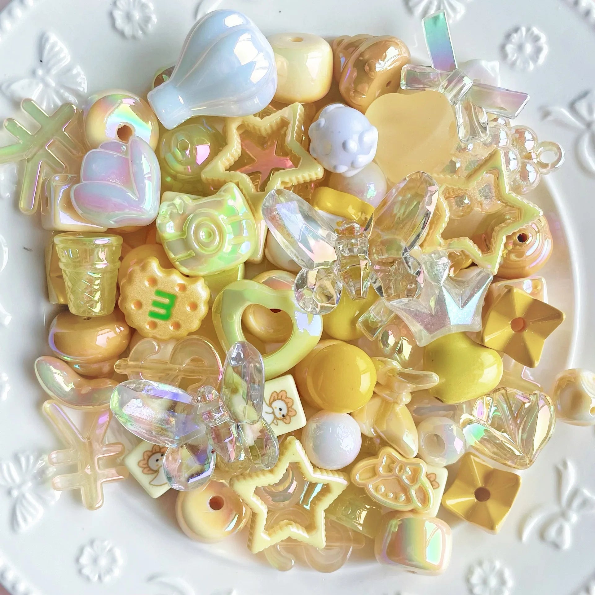 25/50/100g Cute Random Mixed Plastic Acrylic Beads For DIY Necklace Bracelet Cellphone Strap Jewelry Craft Making Accessories