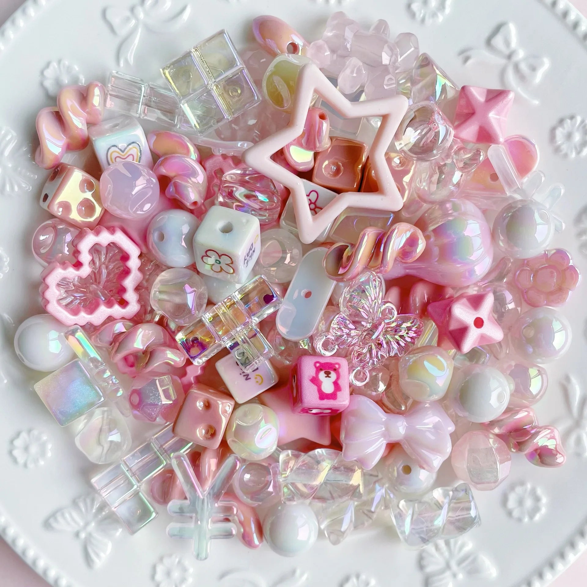 25/50/100g Cute Random Mixed Plastic Acrylic Beads For DIY Necklace Bracelet Cellphone Strap Jewelry Craft Making Accessories