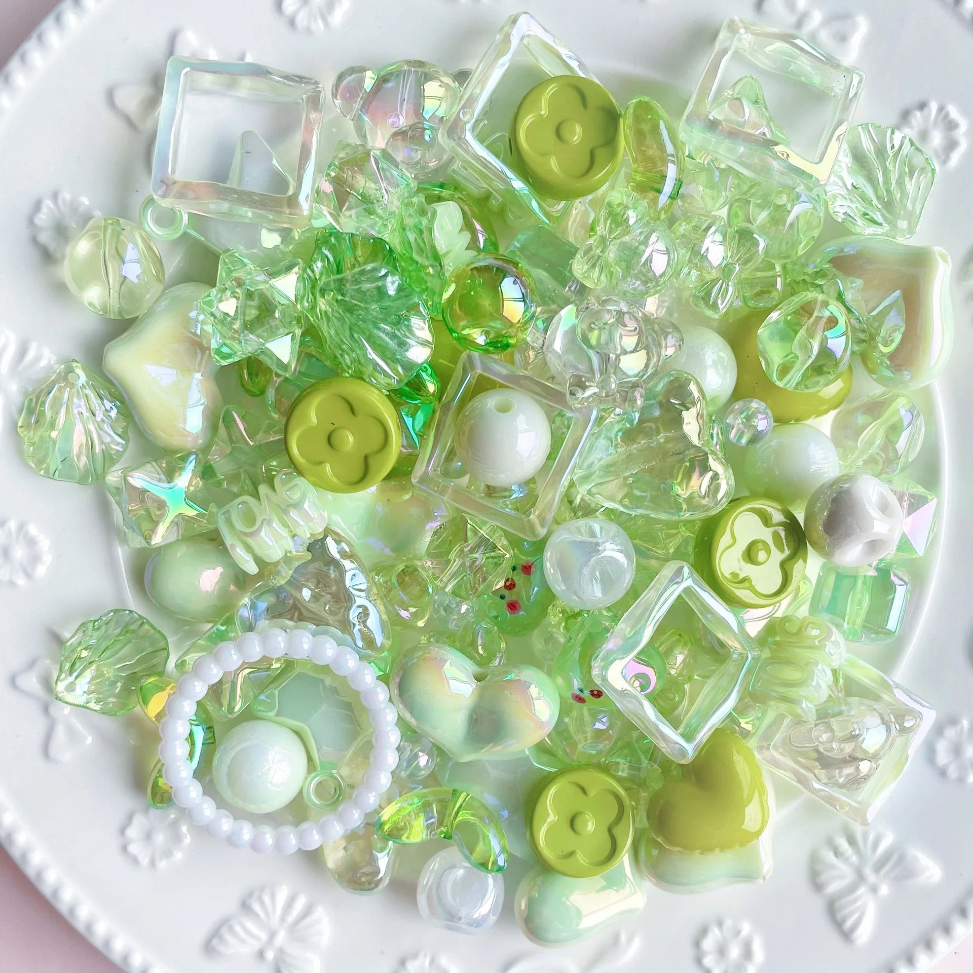 25/50/100g Cute Random Mixed Plastic Acrylic Beads For DIY Necklace Bracelet Cellphone Strap Jewelry Craft Making Accessories