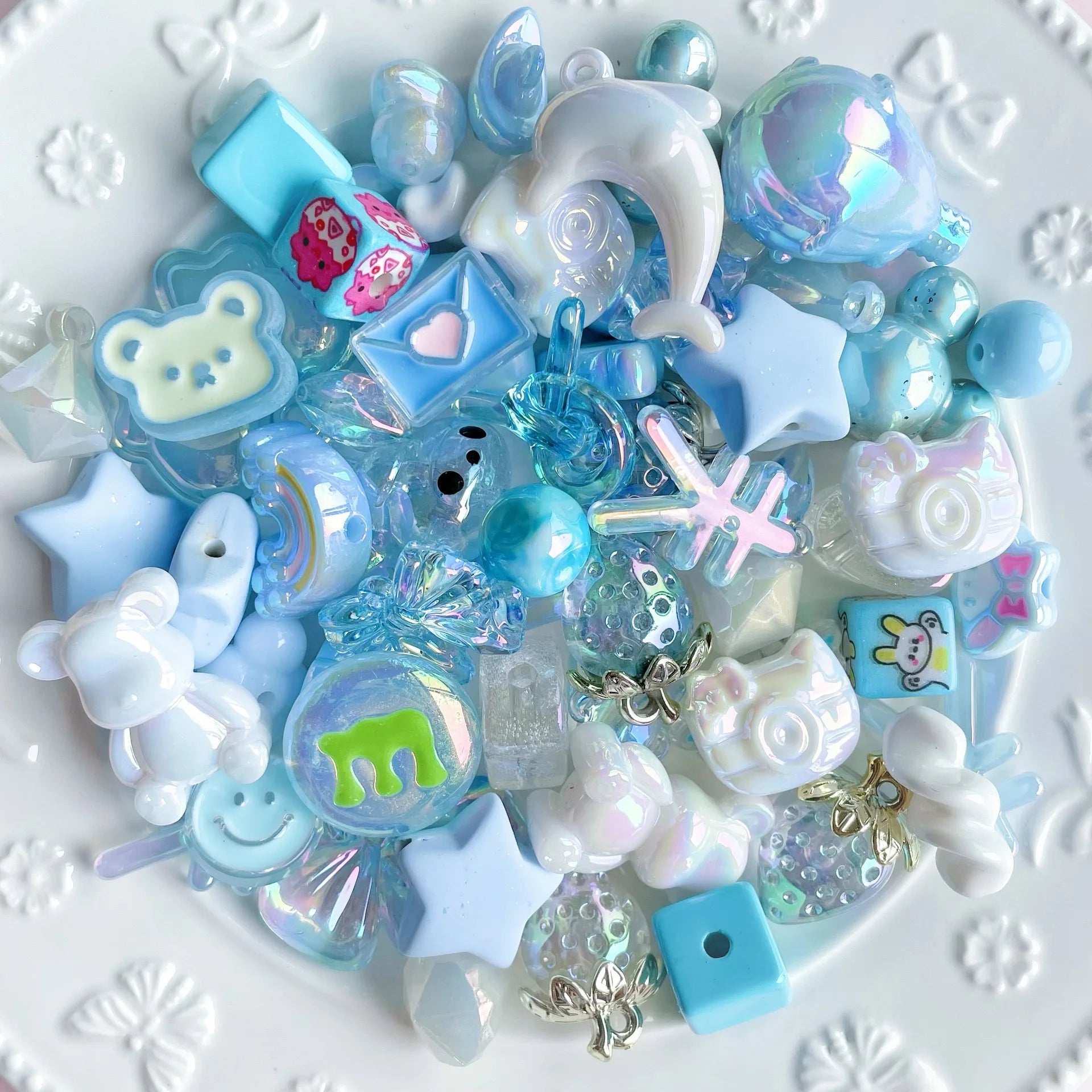 25/50/100g Cute Random Mixed Plastic Acrylic Beads For DIY Necklace Bracelet Cellphone Strap Jewelry Craft Making Accessories